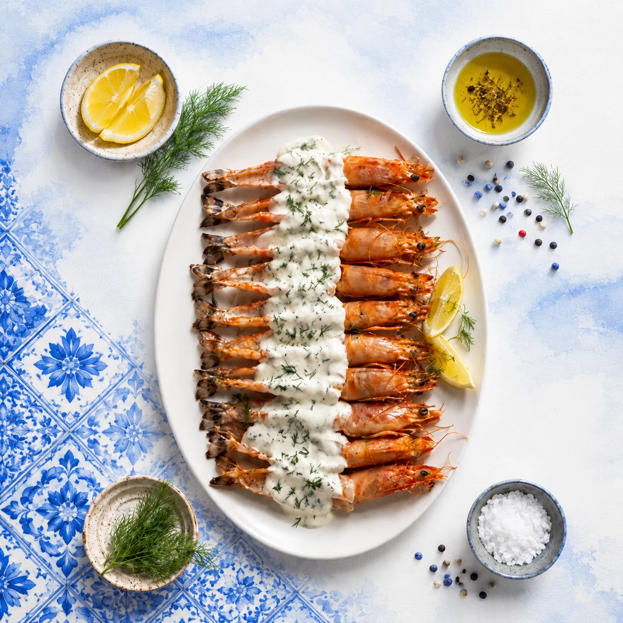 Mediterranean grilled shrimp with herbs — Darna Seafood